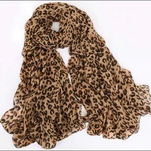 Leopard Chiffon Scarf